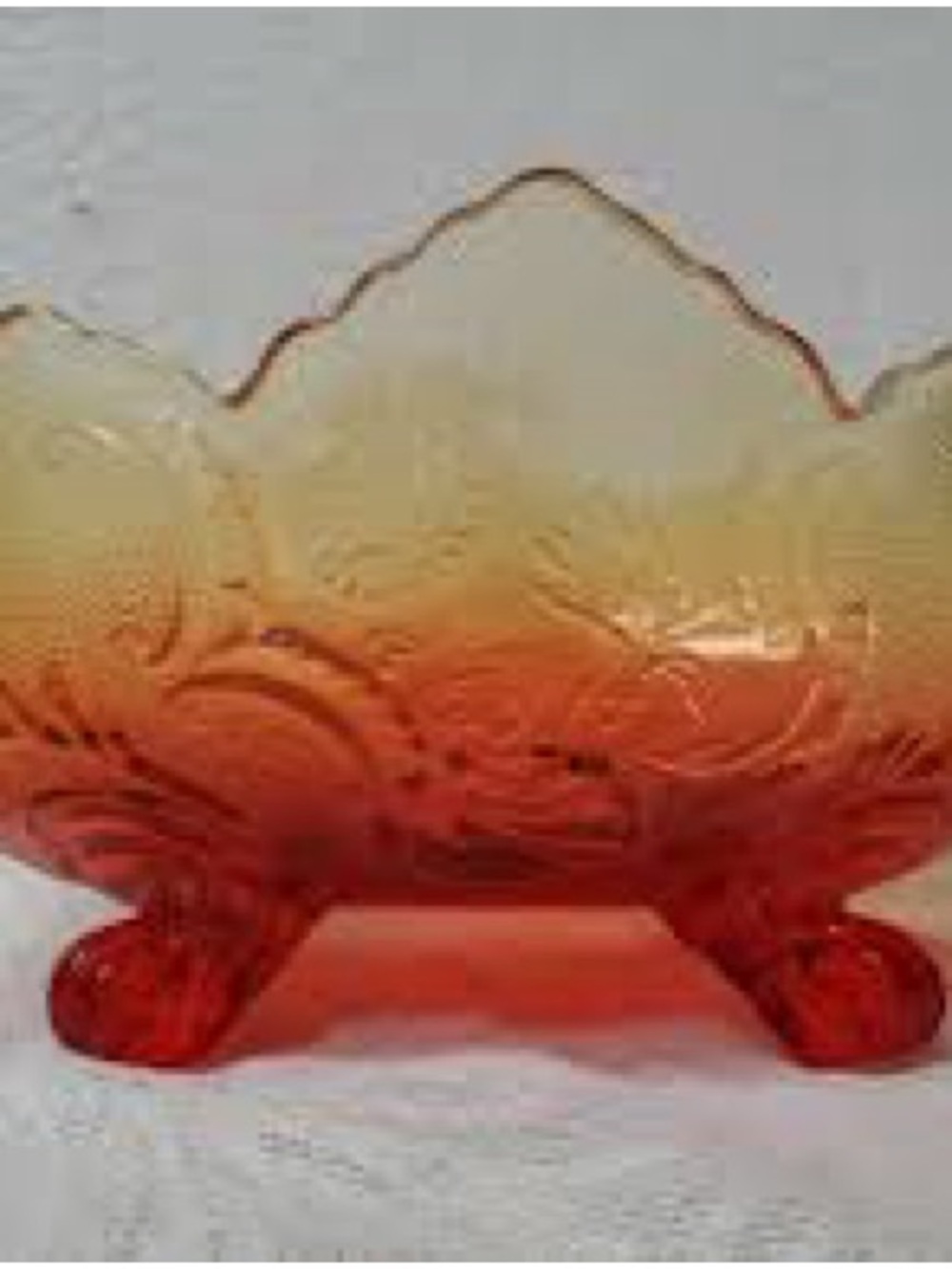 Amber to Red Ombre Decorative Glass Bowl - Home Art